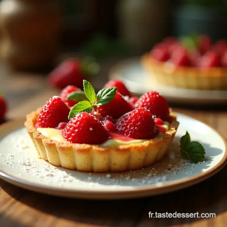 Tarte Fraise Pistache Sur Palet Breton Un &Eacute;clat De Saveurs presentation