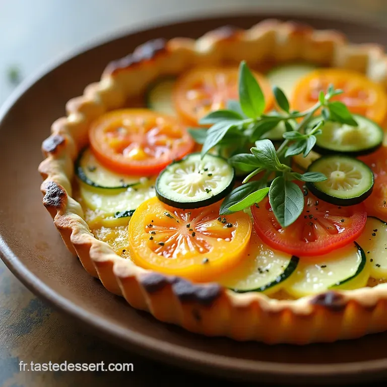 La Tarte Soleil de Juillet Croustillant de Courgette Tomate Confite et Feta aux Herbes de Provence