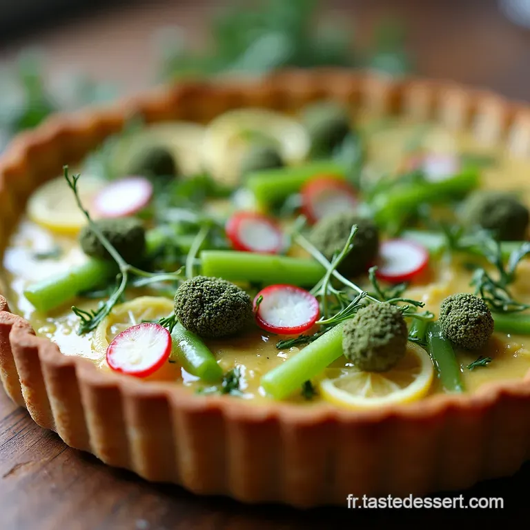 La Symphonie Verte de Mai Tarte Fine aux Asperges Vertes Radis Croquants et Ch&egrave;vre Frais
