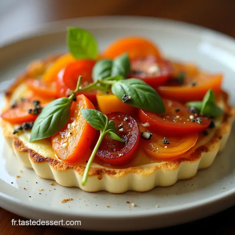 La Tarte Soleil Levant P&acirc;te Bris&eacute;e Maison L&eacute;gumes R&ocirc;tis et Douceur de Ch&egrave;vre Frais