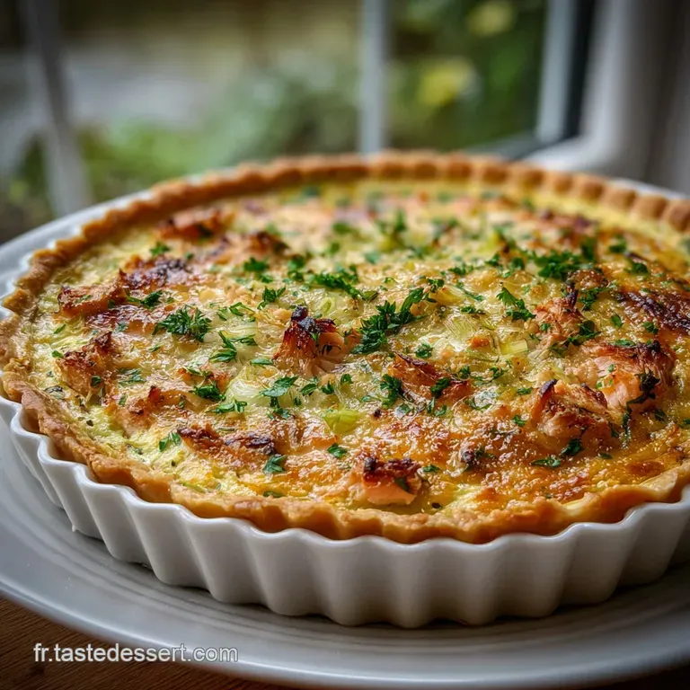 Tarte Poireaux Saumon Cr&egrave;me Fra&icirc;che