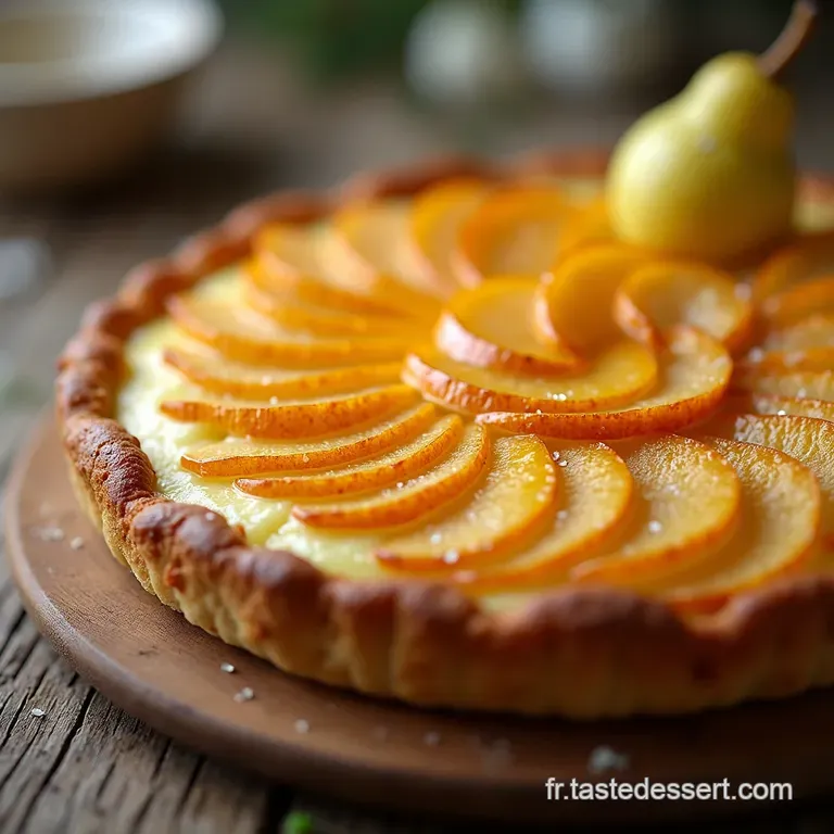 La Classique Tarte Bourgeoise aux Poires et Cr&egrave;me dAmandes