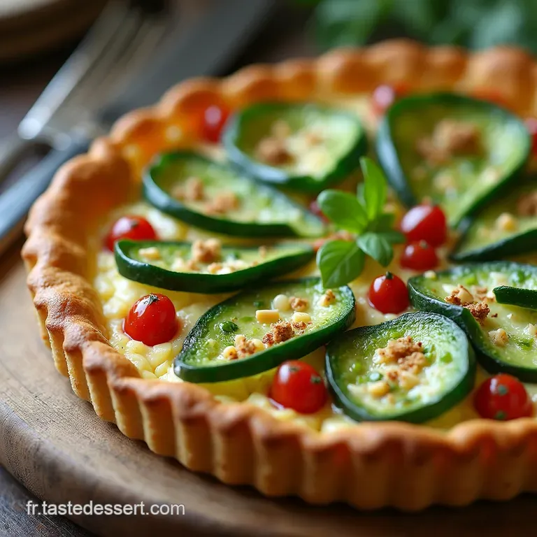 La Printani&egrave;re Tarte Fine Rustique aux Jeunes L&eacute;gumes Verts Ch&egrave;vre et Noix