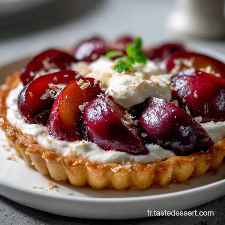 Tarte Aux Prunes Cr&egrave;me Damande Le : Le Classique R&eacute;confortant presentation