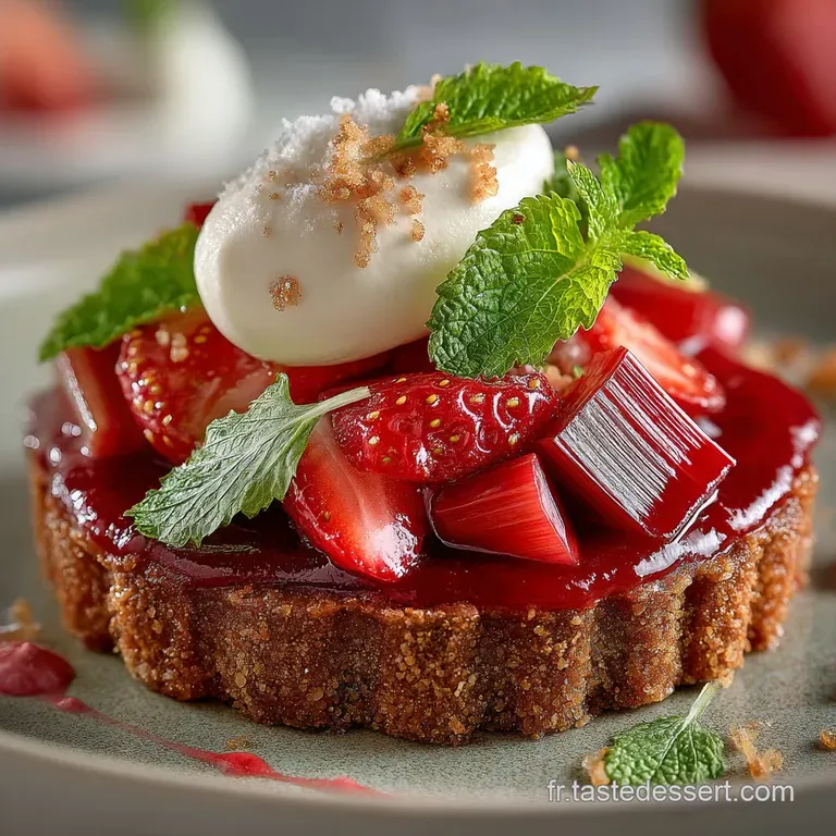 Tarte &Agrave; La Rhubarbe Et Cr&egrave;me Damande : L&eacute;quilibre Parfait presentation