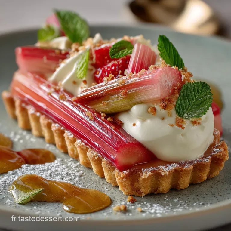 Tarte &agrave; la Rhubarbe et Cr&egrave;me dAmande : L&Eacute;quilibre Parfait
