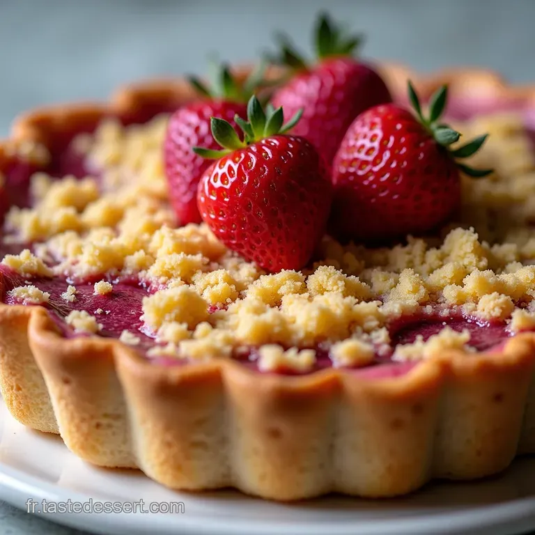 Tarte RhubarbeFraise Croustillante Le Crumble Fa&ccedil;on Faon