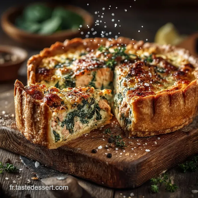 La Tarte Compl&egrave;te Thon &Eacute;pinards P&acirc;te Croustillante Et Garniture Cr&eacute;meuse presentation