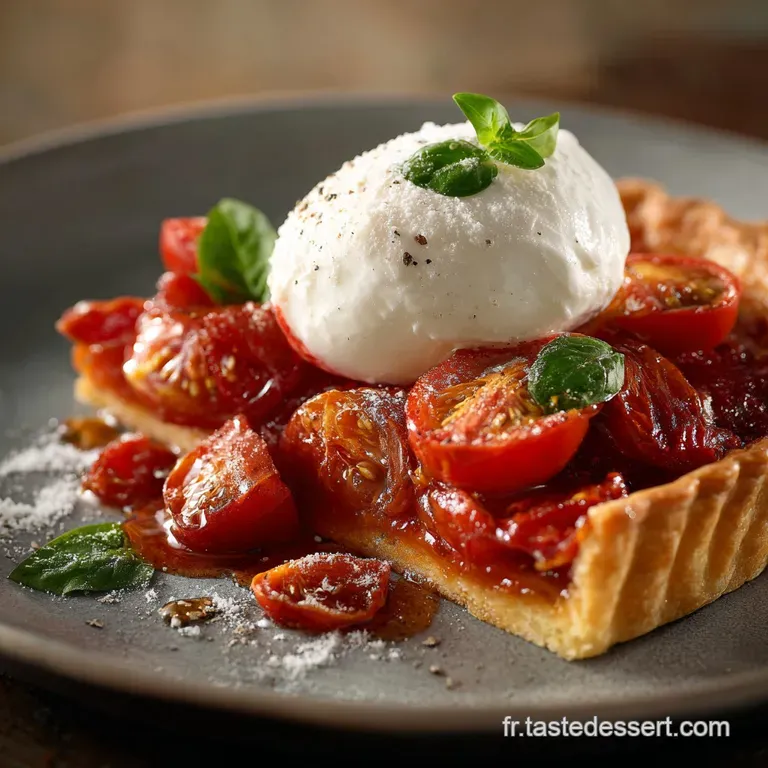 Tarte Tomate Burrata Basilic Proven&ccedil;ale Estivale presentation