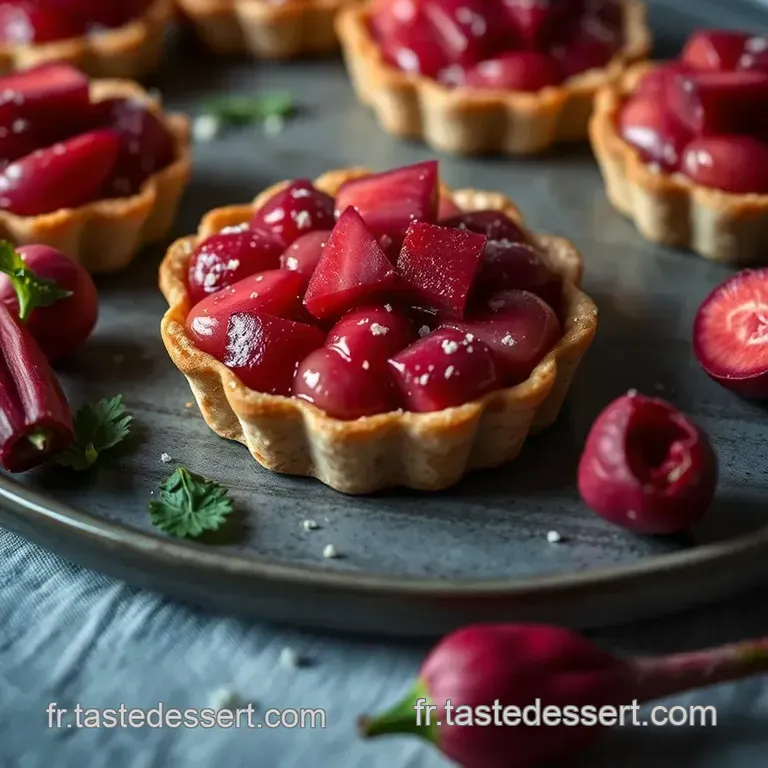Tartelettes Rustiques Rhubarbe-Amandine presentation