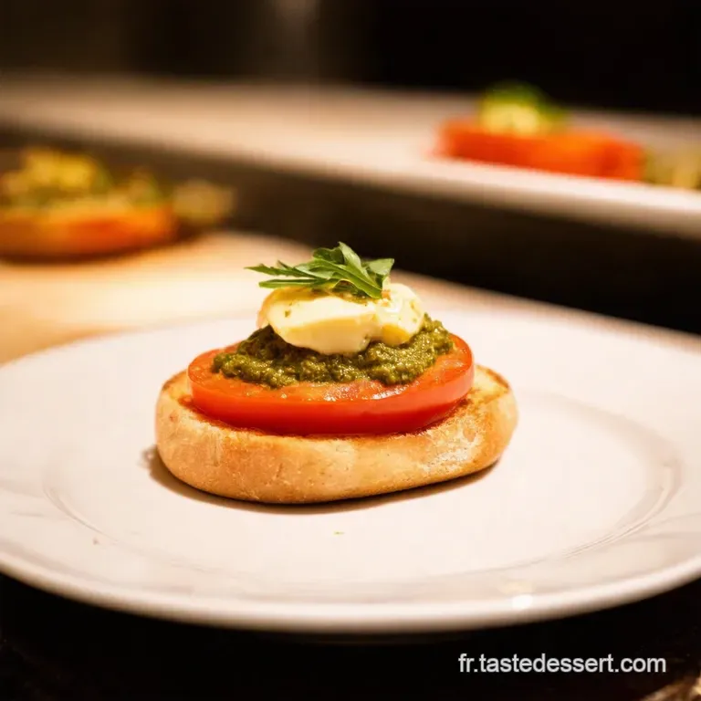 Tartines Express Soleil En Bouche Tomate Pesto Mozza presentation