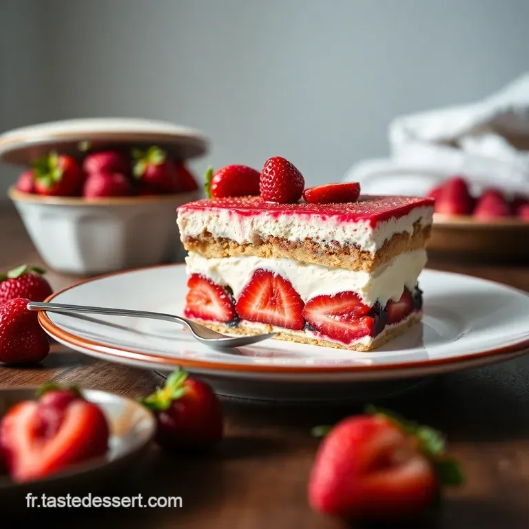 Tiramisu Roul&eacute; Aux Fraises: L &eacute;l&eacute;gance Estivale Facile presentation