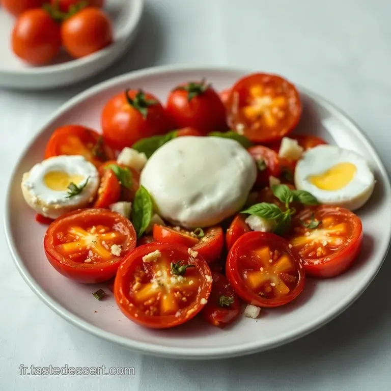 Tomates Br&ucirc;l&eacute;es P&ecirc;ches Grill&eacute;es et Burrata
