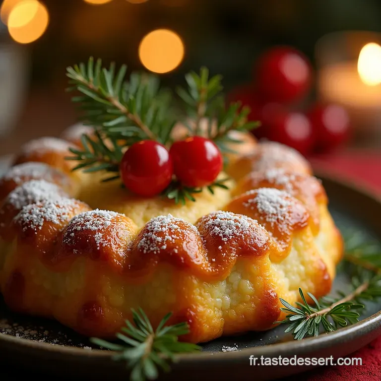 Tourte De No&euml;l Traditionnelle presentation