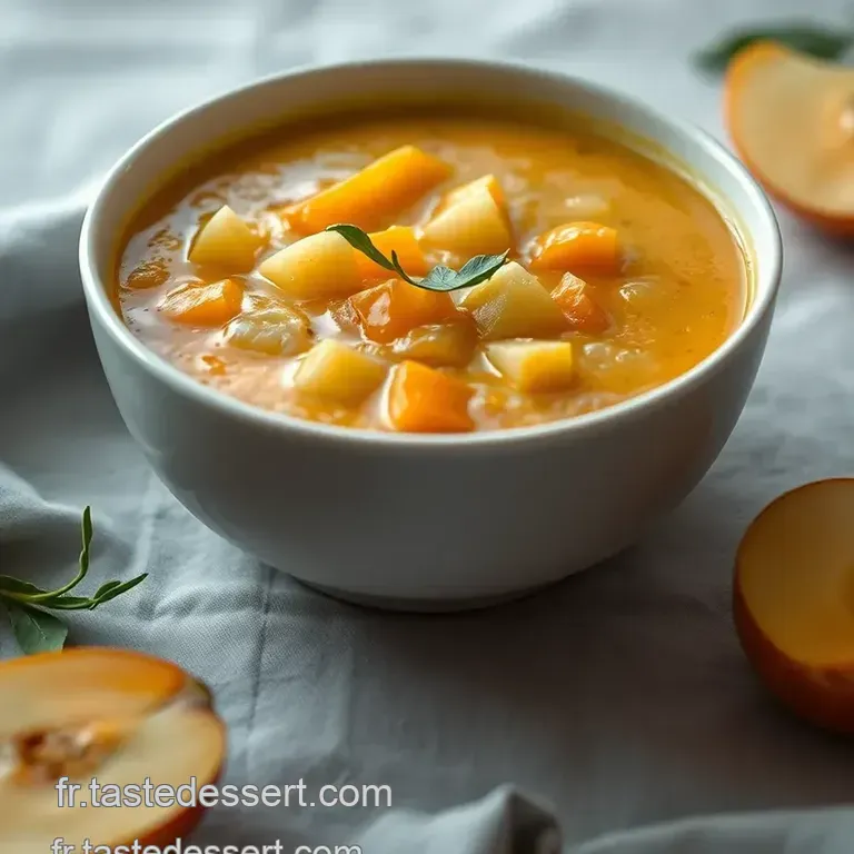 Velout&eacute; Automnal De Courge Et Pomme Granny Smith presentation