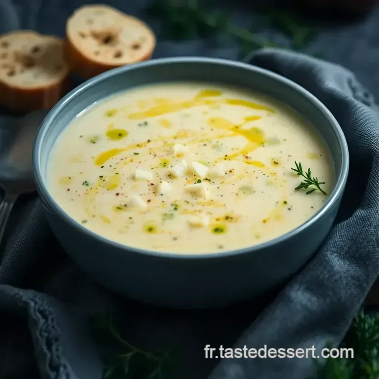 Velout&eacute; De Topinambours Aux Poireaux Gremolata Noisette presentation