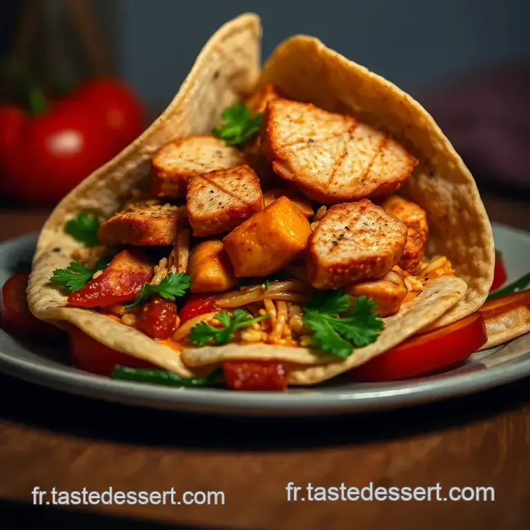 Wraps Poulet D&eacute;licieux &Agrave; La M&eacute;diterran&eacute;enne presentation